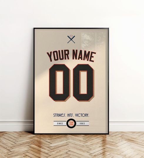 Discover San Francisco Baseball Team Jersey Poster, American Baseball Poster, Gift for Fan, Home Decor