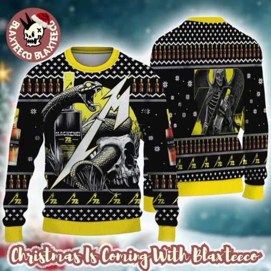 MMetallica Blackened Whiskey 72 Seasons Snakes And The Death Ugly Sweater