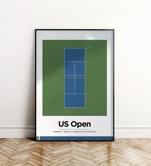 Discover US Open Court Poster | New York Tennis Print | Flushing Meadows Wall Art | Digital Download
