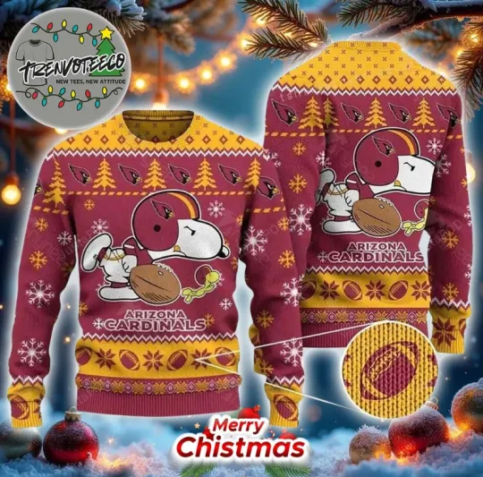 Arizonna Cardinal Snoopyy Ugly Christmas Sweater