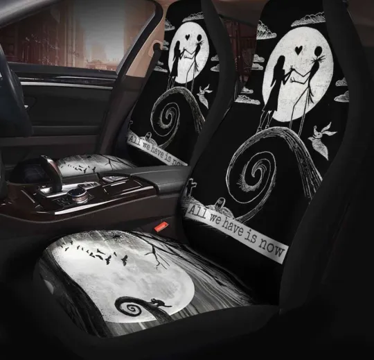Nightmare Before Christmas Car Seat Covers Set with Jack and Sally Design