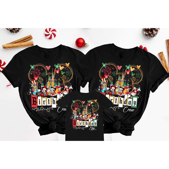 Discover Disney Christmas Shirt, Mickey Birthday T-Shirt, Disneyland Birthday Boy and Girl Tee, , Mickey and Friends Birthday Crew Sweatshirt