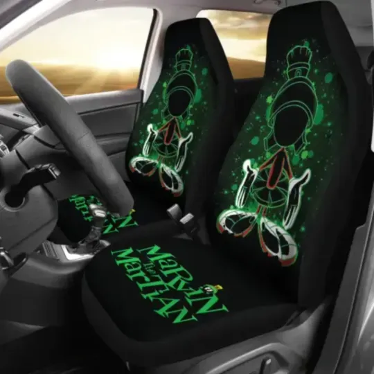 Marvin the Martian Car Seat Covers - Looney Tunes Cartoon Auto Interior Decor