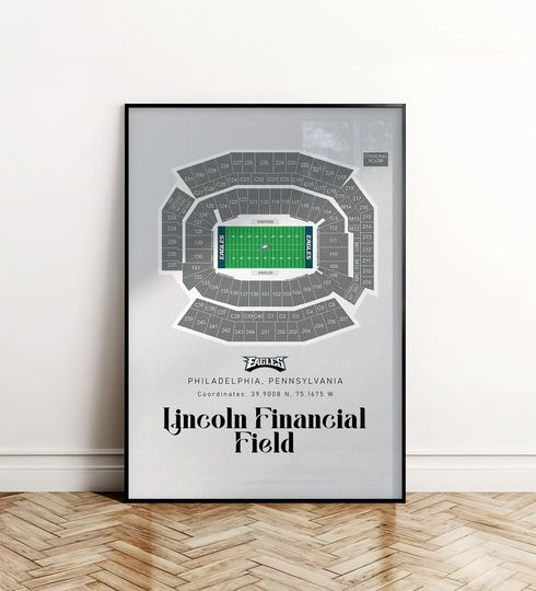 Discover Philadelphia Eagles Stadium Poster, Lincoln Financial Field Poster, Football Stadium Wall Art, Sports Poster, Football Stadium Poster