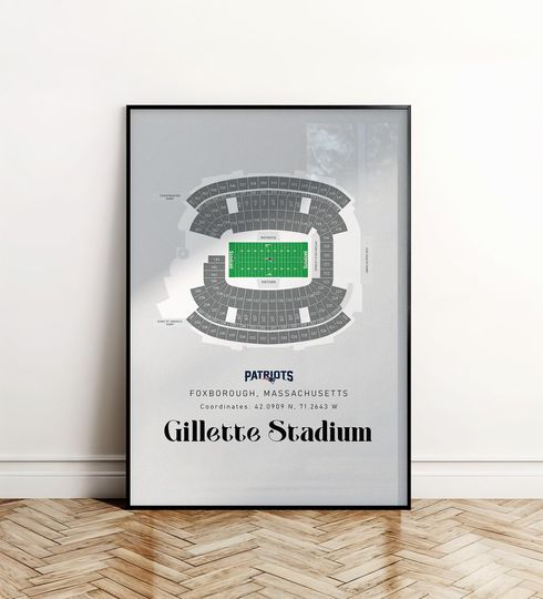 Discover New England Patriots Stadium Poster, Gillette Stadium Poster, Football Stadium Wall Art, Sports Poster, Football Stadium Poster