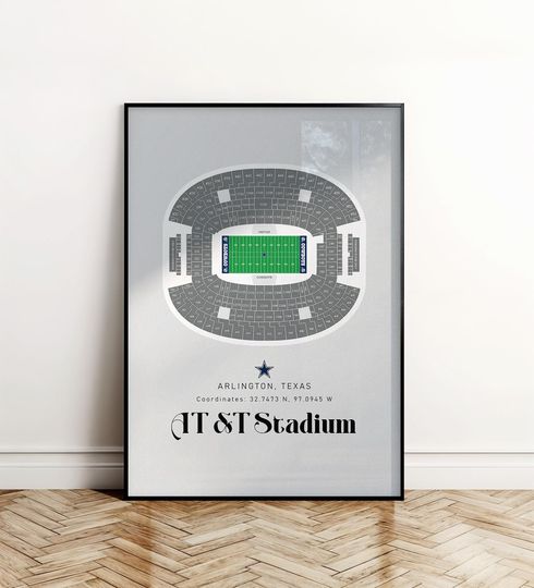 Discover Dallas Cowboys Stadium Poster, AT&T Stadium Poster, Football Stadium Wall Art, Sports Poster, Football Stadium Poster