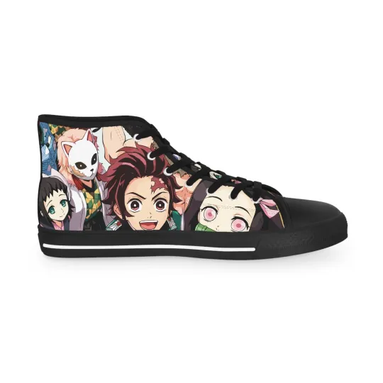 Discover Anime High Top Sneakers Men shoes fan art anime manga demon tanjiror