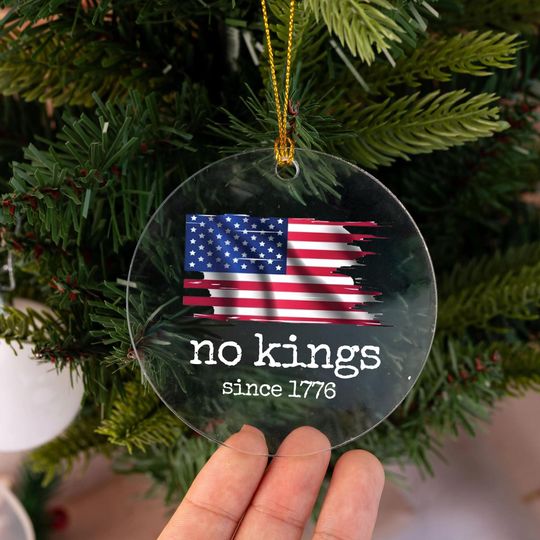 Discover No Kings In America, Anti Trump Ornament, No Kings Ornament, Protest Ornament, Liberal Ornament, Resistance Ornament, Rejecting Kings