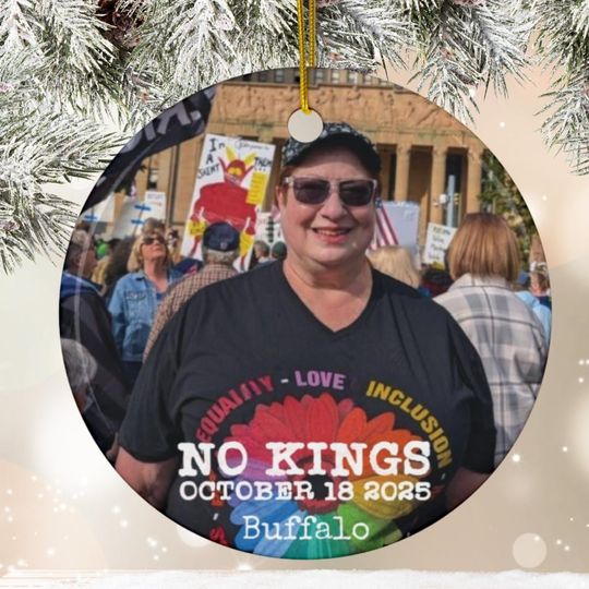 Discover Personalized No Kings Ornament, Holiday Keepsake, Christmas Ornament, Anti-Fascist, Souvenir