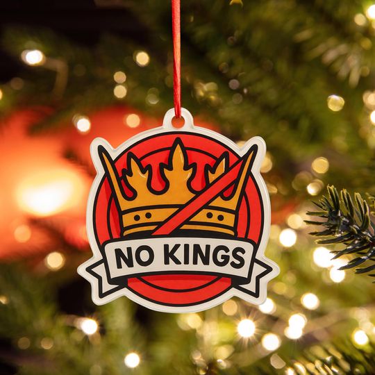 Discover No Kings Ornament, Political Christmas Ornament, Freedom Equality Decor, Anti Authoritarian Acrylic Ornament, Statement Tree Decoration