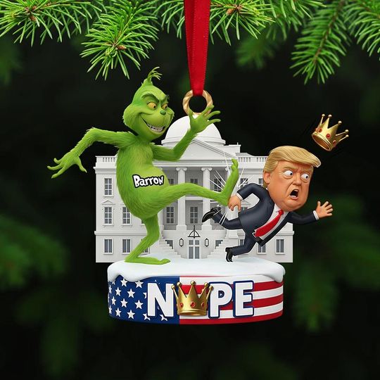 Funny Green Monster Ornament, Funny Trump Ornament, The funny character Nope Kings Ornament, Merry Grin Ornament, Merry Grin Gift