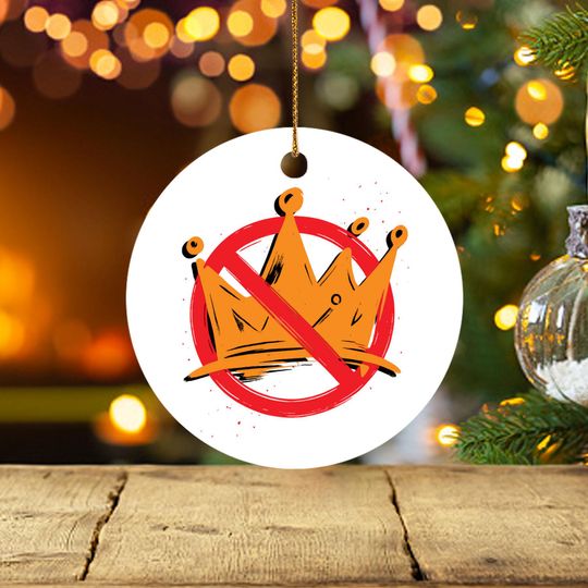 Discover No Kings Ornament, Political Christmas Ornament, Freedom Equality Decor, Anti Authoritarian Acrylic Ornament, Statement Tree Decoration