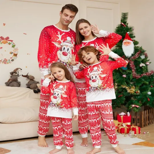 Discover UK Family Matching Christmas Pajamas Set for Adults and Kids Holiday Sleepwear
