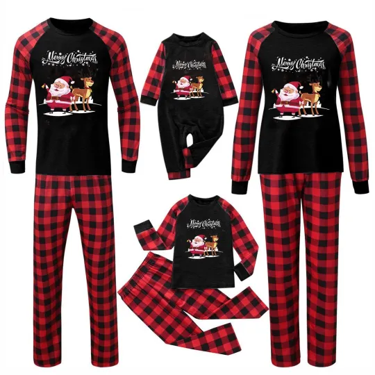 Discover Christmas Family Matching Pajama Set with Dog, Adult and Kids Sleepwear