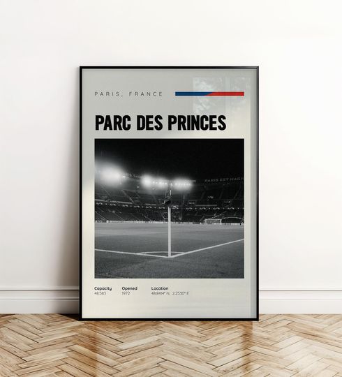 Discover PSG Stadium Poster | Parc des Princes Print | Soccer Stadium Wall Art | Digital Football Poster | France Stadium Poster
