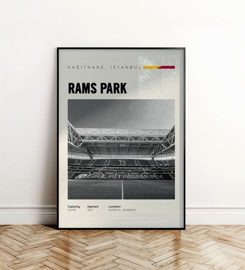 Discover Galatasaray Stadium Poster | Ali Sami Yen Stadium Print | Soccer Stadium Wall Art | Digital Football Poster | Turkey Stadium Print