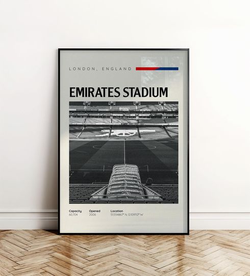 Discover Arsenal Stadium Poster, Emirates Stadium Poster, Soccer Stadium Wall Art, England Stadium Print