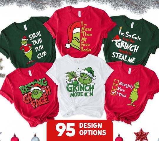Discover Christmas funny character Movie 95 Options Shirt: Matching Group Tshirt