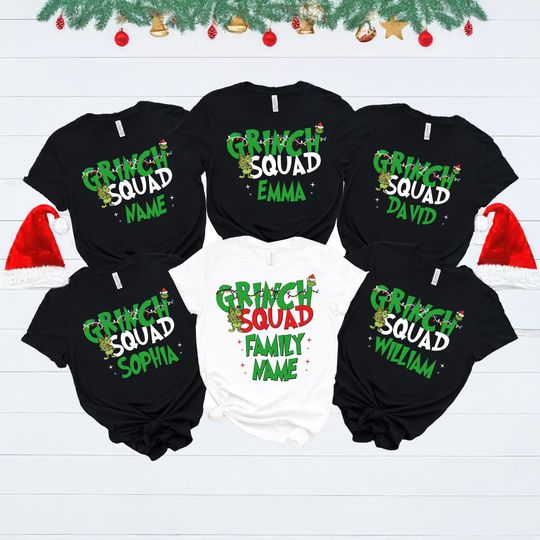 Discover Custom funny character Squad Family Christmas Shirt, Xmas Shirt