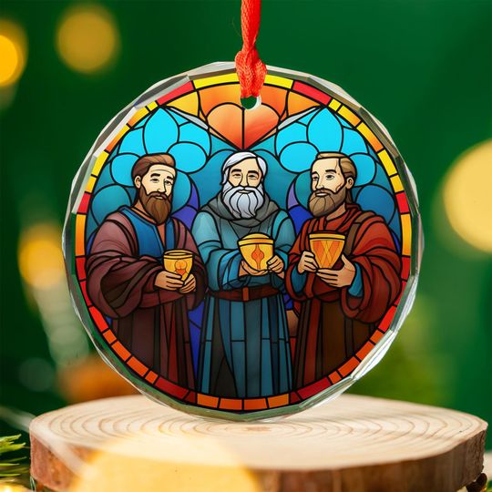 Three Wise Men Ornament | Stained Glass Three Kings Nativity Christmas Tree Dcor | Christian Religious Holiday Gift Keepsake