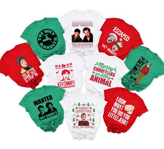 Discover Custom Home Alone Christmas Movie 60 Quote Shirts: Family Match Xmas Tshirt, Kevin Tee