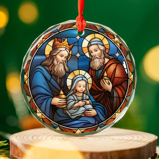 Discover Three Wise Men Ornament | Stained Glass Nativity Christmas Tree Decoration | Christian Religious Holiday Gift