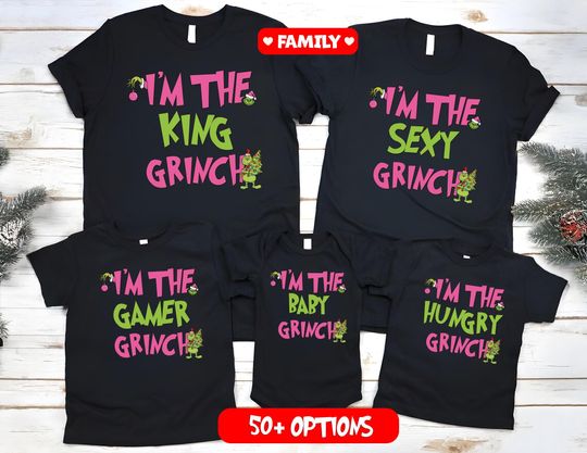 Custom funny character Family Christmas Shirt, Funny Xmas Tee