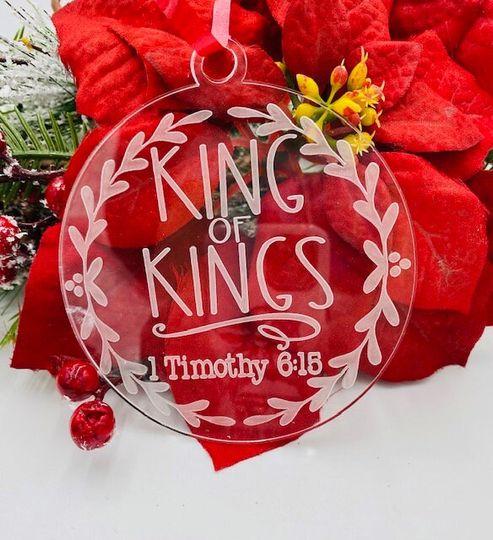 Discover King Of Kings, Christian Gifts, Church Gifts, Christmas Ornaments, Acrylic Ornaments, Christmas Decor, Ornament Exchange, Neighbor Gift