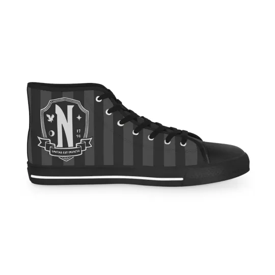 Men Shoes High Top Sneakers Nevermore Dark Academia gothic fan art goth black