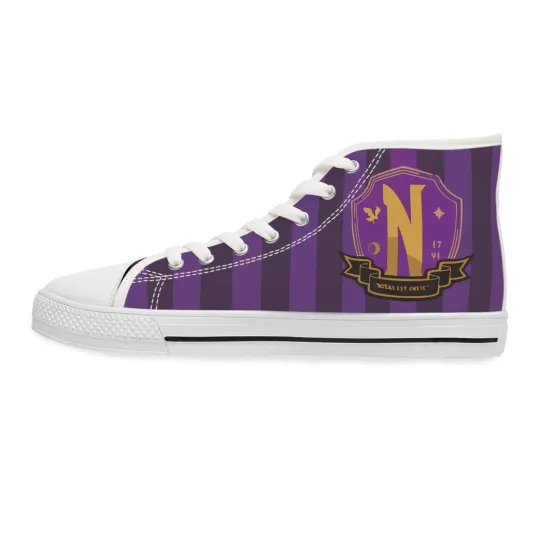Women Shoes High Top Sneakers Purple Nevermore Dark Academia gothic fan art made