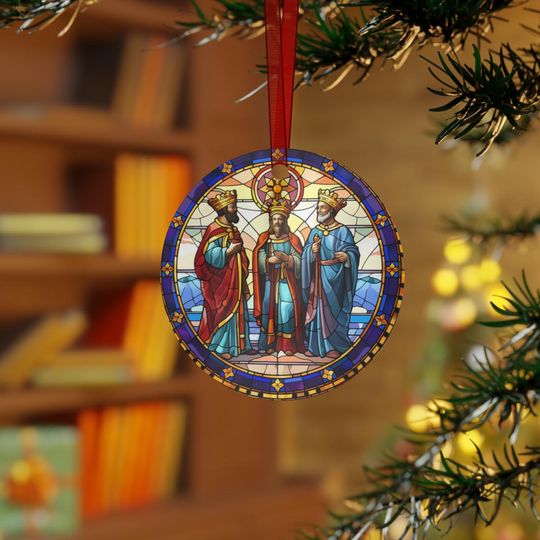 Three Kings Acrylic Circle Ornament | Gift for Her, Tres Reyes Magos, Christmas Decor, Christian Holiday