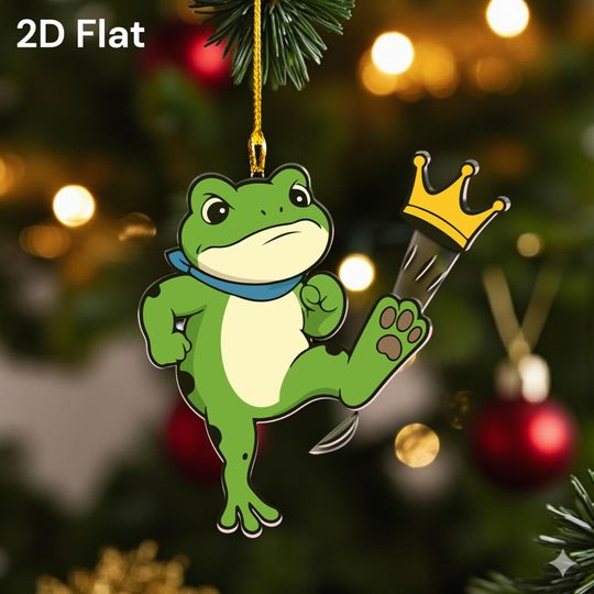 Discover No Kings Portland Frog Ornament, Freedom Frog, Political Ornament, Funny Liberal, Pro-democrat Gift, Anti Maga Ornament, Frog Meme Ornament
