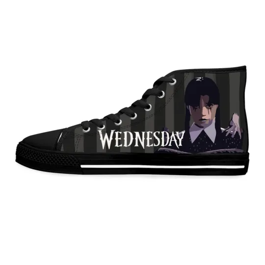 Women High Top Sneakers Shoes Nevermore Dark Academia Black gothic fan art wed