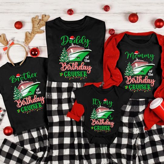 Discover Xmas Birthday Cruise Squad, Christmas Birthday Cruise Crew Shirt, Matching Birthday Cruise Shirt, Family Cruising Birthday, Xmas Cruise