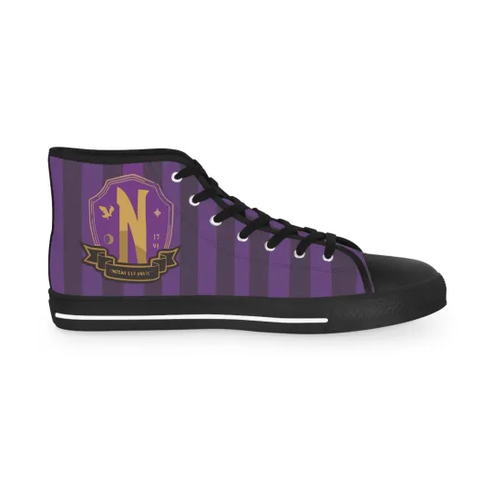 Men Shoes High Top Sneakers Purple Nevermore Dark Academia gothic fan art made