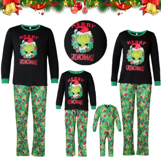 Discover UK Family Christmas Pajama Sets with Funny Characters for Adults and Kids
