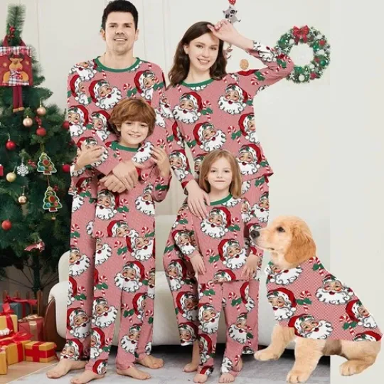 Discover Christmas Family Pajama Set for Adults and Kids Santa Nightwear