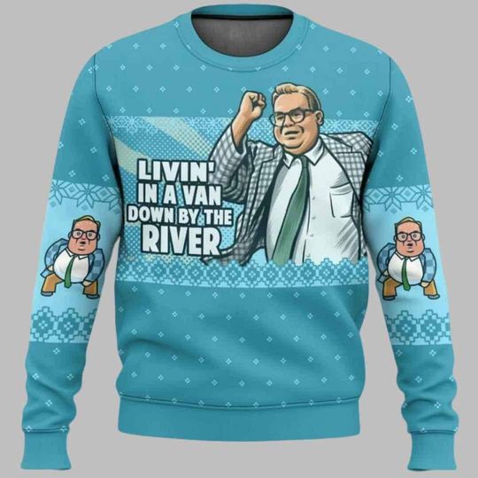 Matt Foley Well Holiday Sweater, Saturday Night Live Christmas Ugly Sweater, La Dee Frickin Da Xmas Sweater