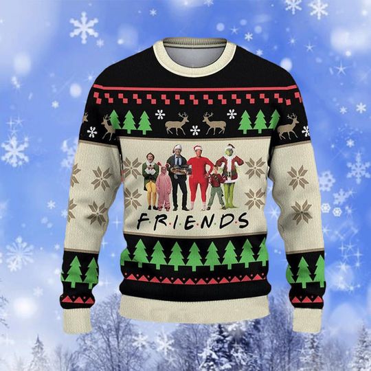 Discover Christmas Movie Ugly Sweater, Friends Sweater, Friends Movie Sweater, Christmas Movie Sweatshirt, Christmas Gift