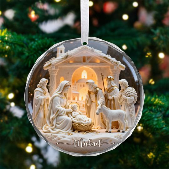 Discover Custom Nativity Christmas Ornament 2025,Nativity Scene Ornament,Christian Gift,Regilious Decor Gift,Meaningful Xmas Gift,Jesus Ornament