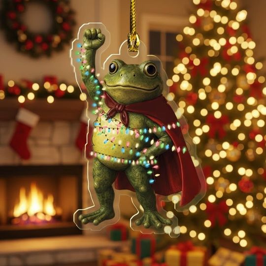 Discover Portland Frog Christmas Ornament, Political Ornament, Freedom Frog, Funny Liberal, Pro-democrat Gift, Anti Maga Ornament, Frog Meme Ornament
