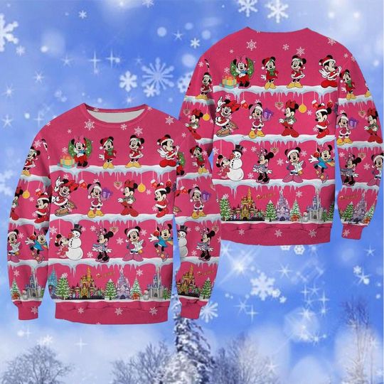 Discover Christmas Gift, Mickey And Minnie Ugly Sweater, Mickey Disney Sweater, Mickey Mouse Christmas Sweater, Minnie Sweater, Mickey Shirt