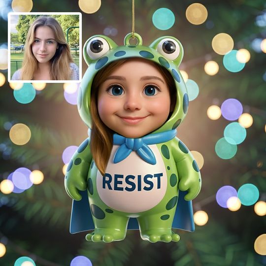 Discover Personalized Portland Frog Ornament 2025, Funny Political Gift, Freedom Frog Resist Ornament, Pro Democrat, Anti MAGA Christmas Decor