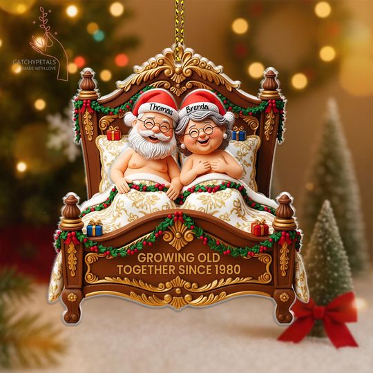 Personalized Funny Couple 2 Layered Acrylic Ornament, Cute Christmas Keepsake for Partners, Christmas Gift For Couples, Funny Xmas Ornament