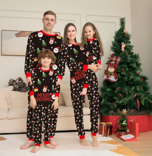 Discover UK Family Matching Christmas Pajama Set for Adults and Kids