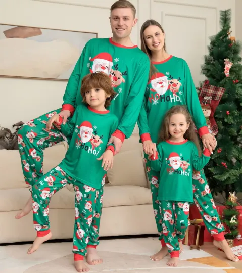 Discover 2025 Christmas Pajama Set for Family, Adults & Kids, Matching Nightwear PJs