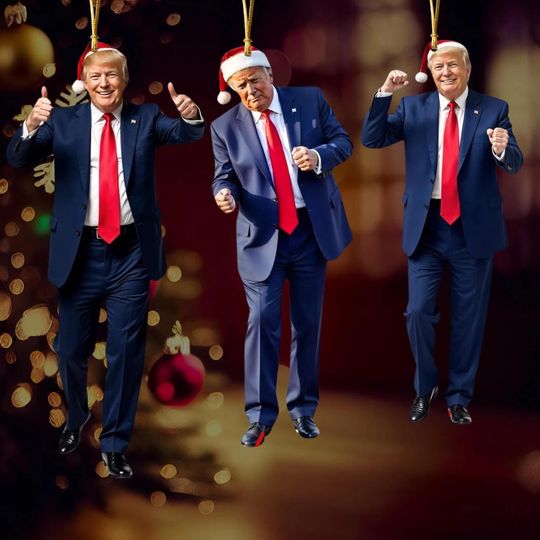 Discover Trump Dancing Ornament, Christmas Trump Dance Viral Acrylic Hanging Ornament MAGA Ornament Christmas Tree Ornaments Car or Tree Ornament