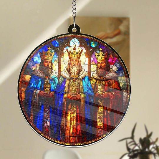 Three Kings ACRYLIC Window Hanging Decor, Three Wise Men Window Suncatcher, Jesus Christ Nativity Ornament, Christmas Home Decor, Gifts
