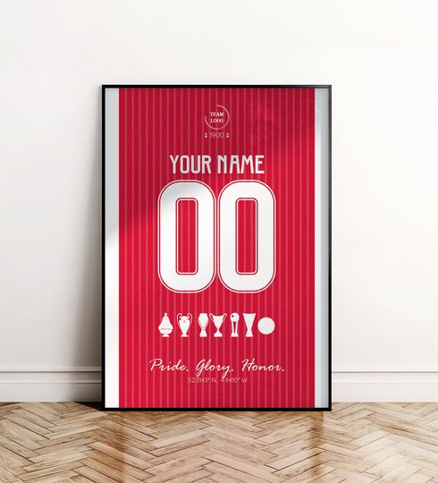 Discover Custom Amsterdam Football Team Jersey Poster, Soccer Wall Art, Football Poster