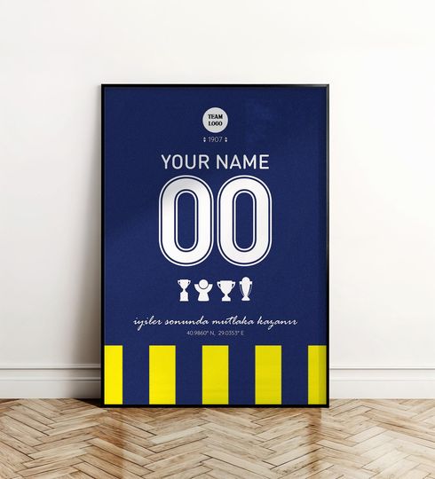 Discover Custom Istanbul FB Football Team Jersey Poster, Soccer Wall Art, Football Poster